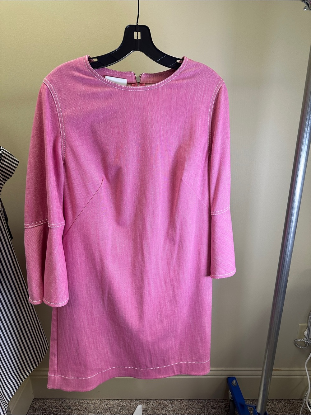 Akris Punto Vibrant Pink Bell-Sleeve Midi Dress